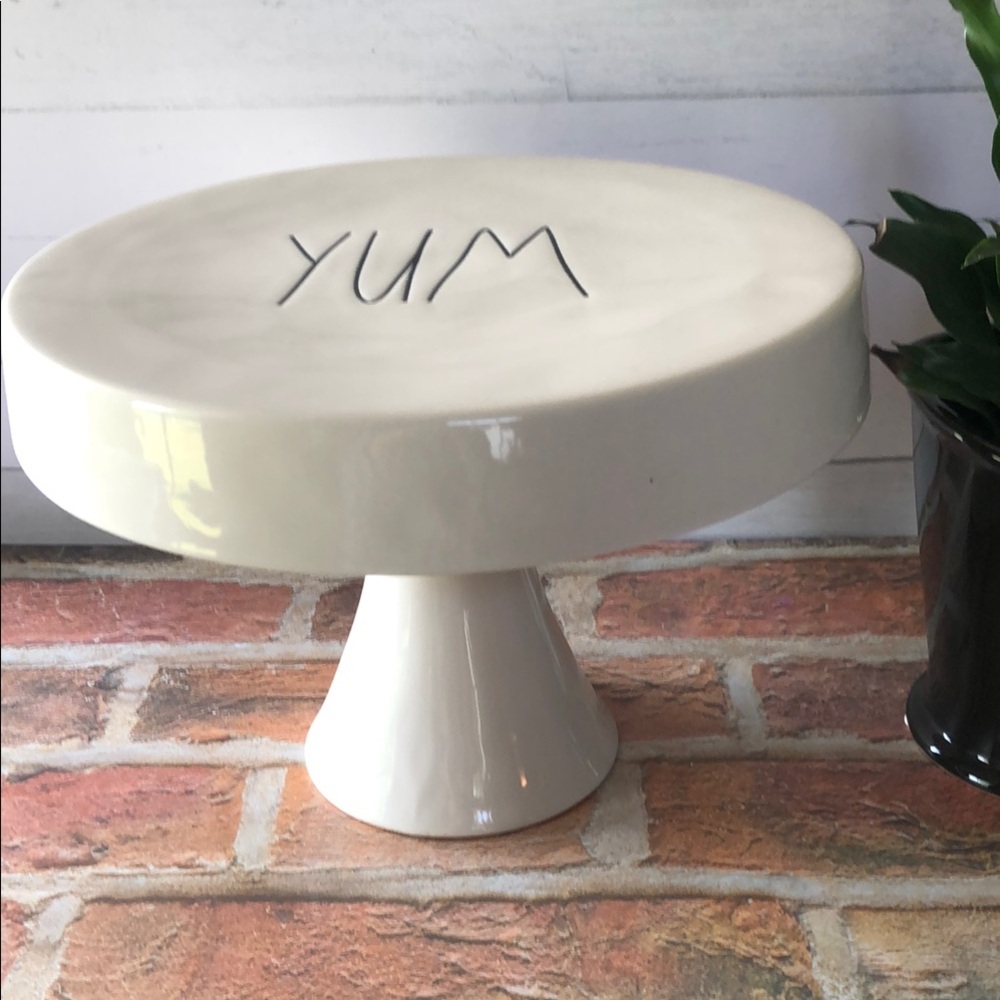 Rae Dunn Artisan Collection Ceramic Piece - 'YUM Cake stand.
